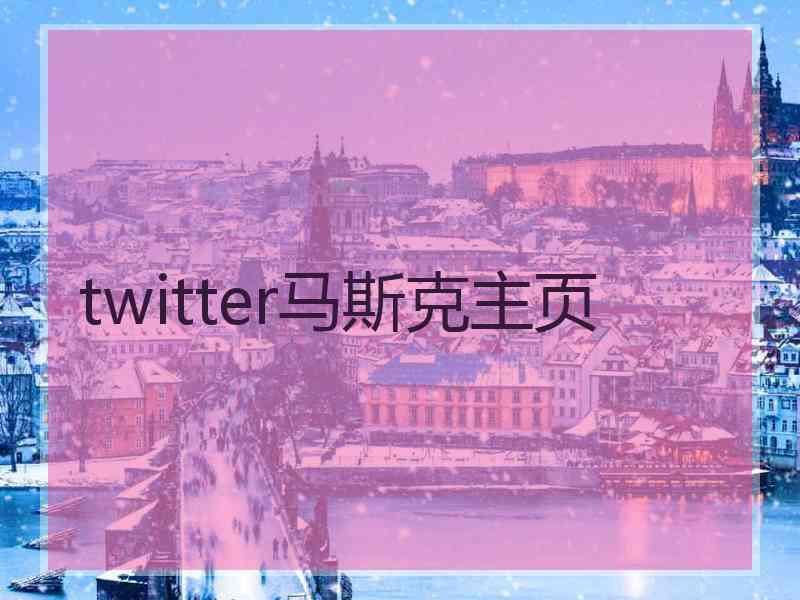 twitter马斯克主页