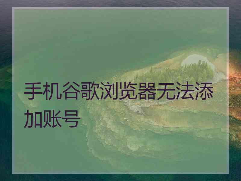 手机谷歌浏览器无法添加账号