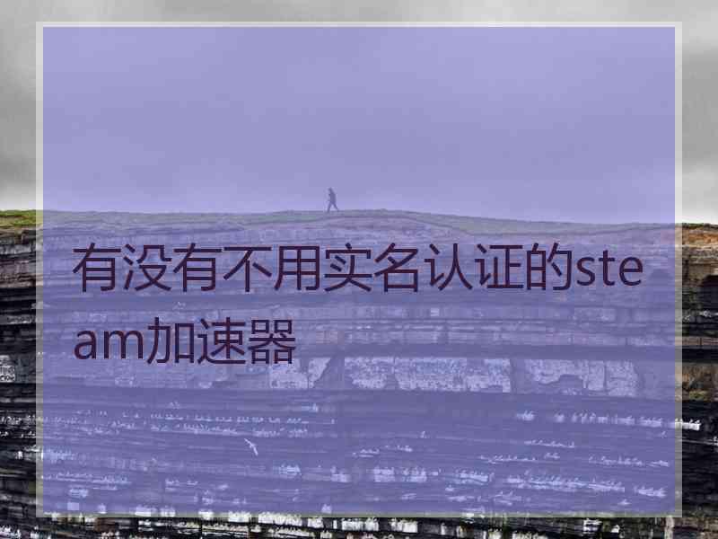 有没有不用实名认证的steam加速器