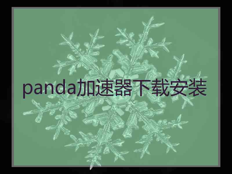 panda加速器下载安装