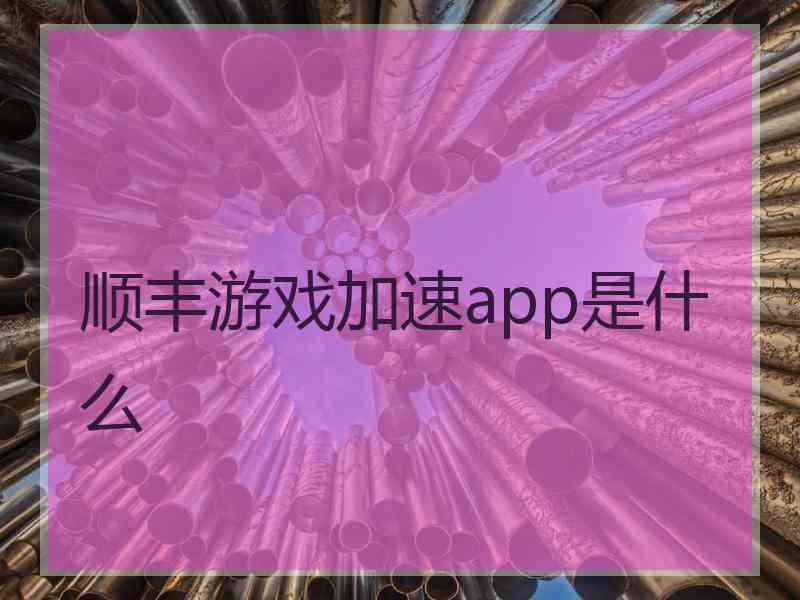 顺丰游戏加速app是什么