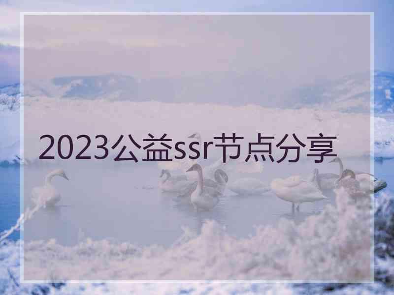 2023公益ssr节点分享