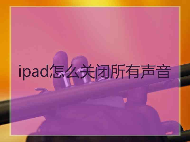 ipad怎么关闭所有声音