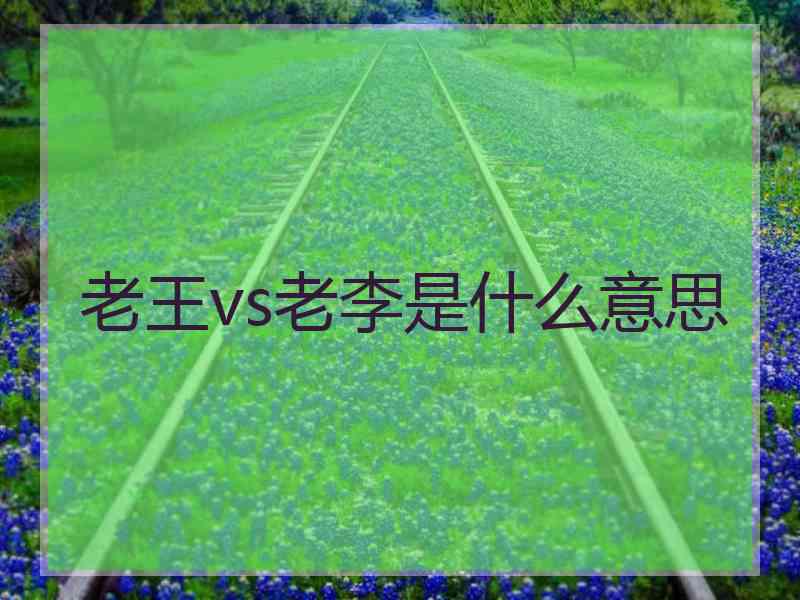 老王vs老李是什么意思