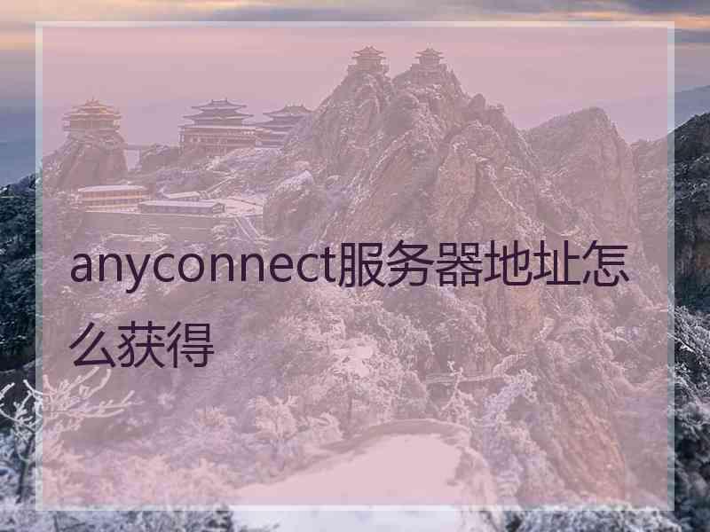 anyconnect服务器地址怎么获得