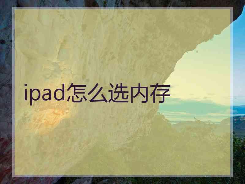 ipad怎么选内存