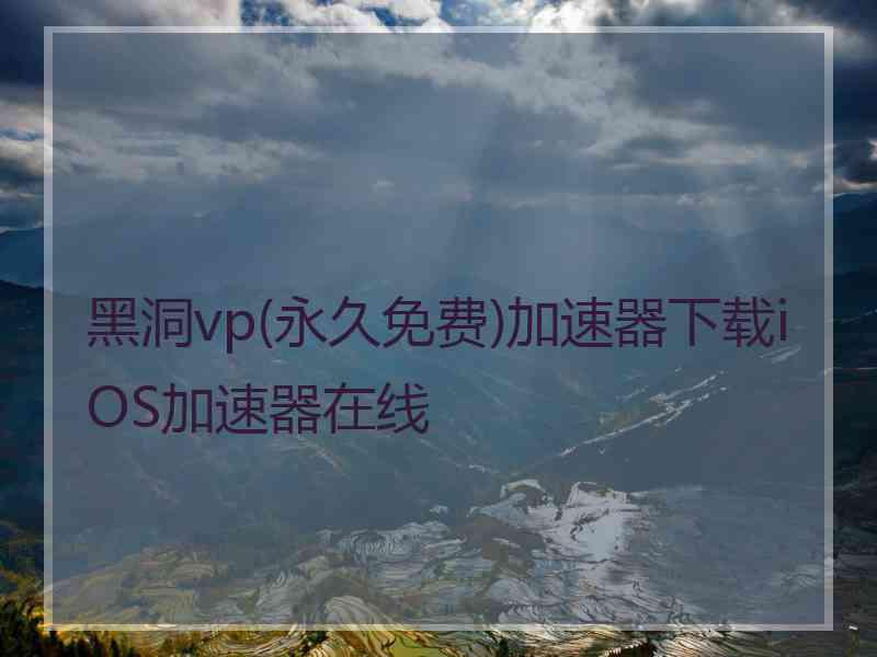 黑洞vp(永久免费)加速器下载iOS加速器在线