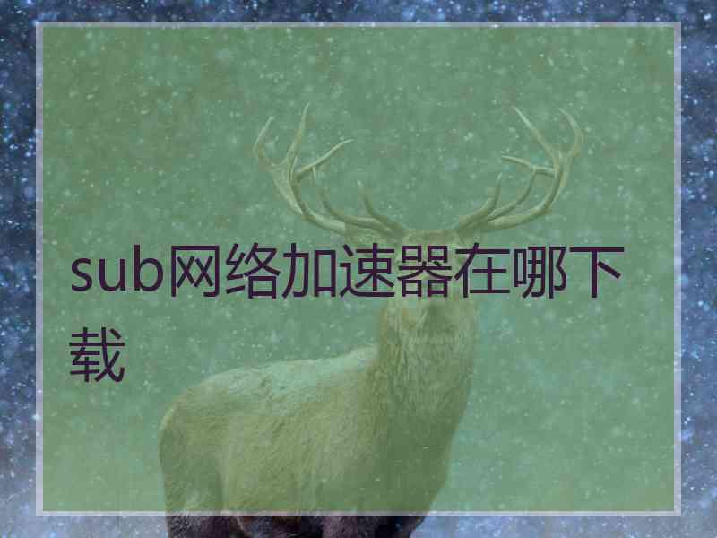 sub网络加速器在哪下载