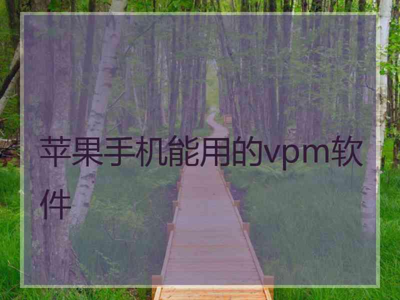 苹果手机能用的vpm软件