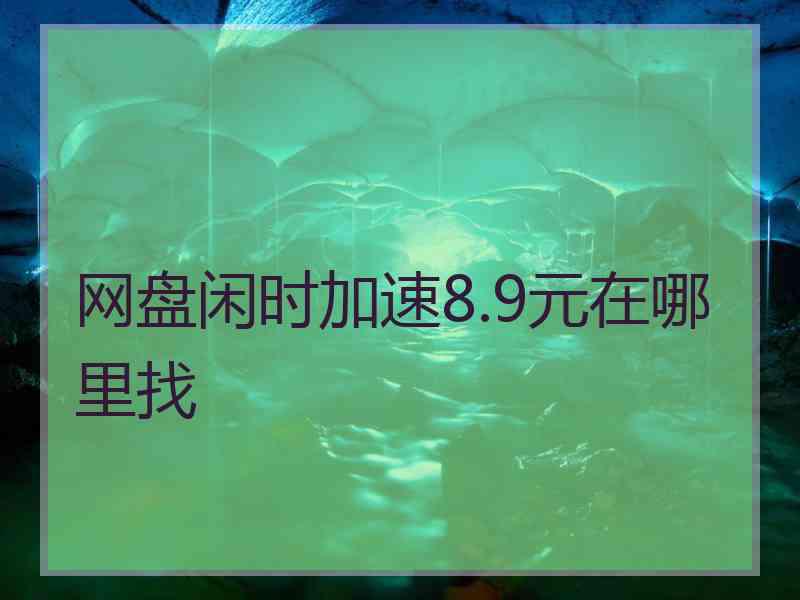 网盘闲时加速8.9元在哪里找