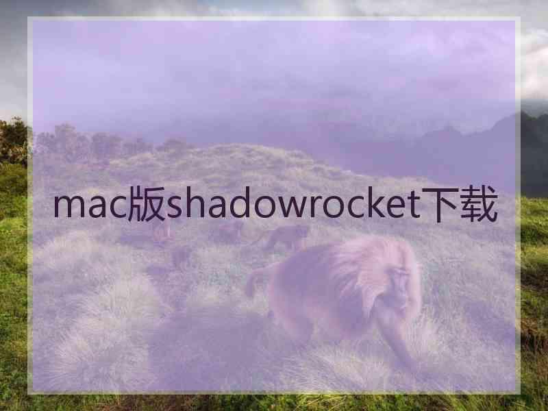 mac版shadowrocket下载