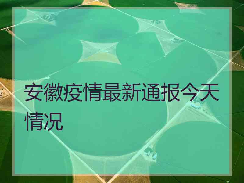 安徽疫情最新通报今天情况