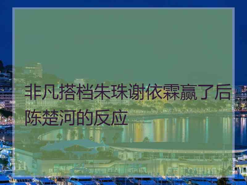 非凡搭档朱珠谢依霖赢了后陈楚河的反应