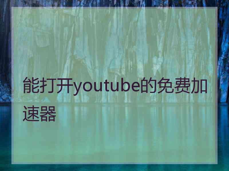 能打开youtube的免费加速器