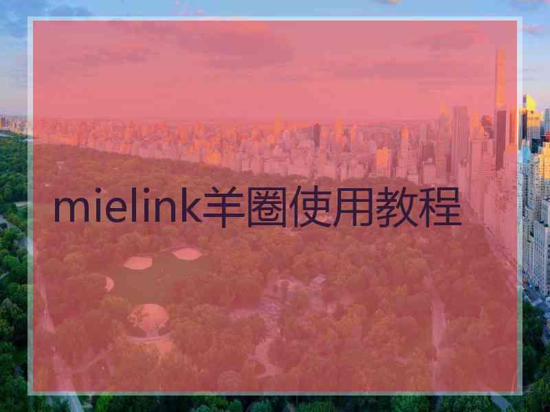 mielink羊圈使用教程