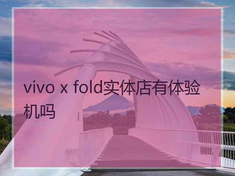 vivo x fold实体店有体验机吗