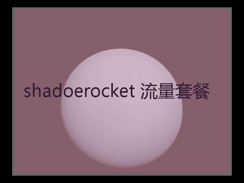 shadoerocket 流量套餐