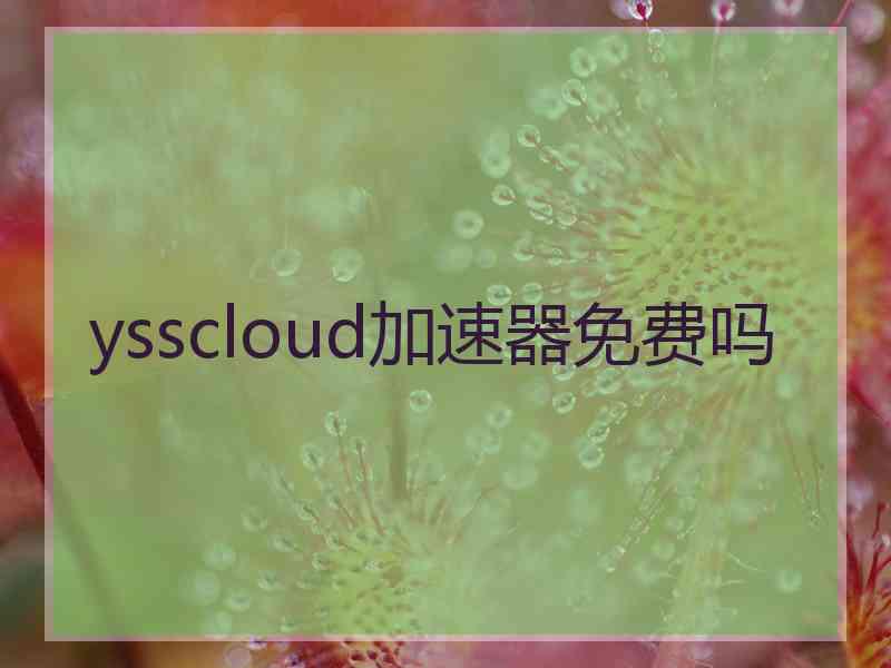 ysscloud加速器免费吗