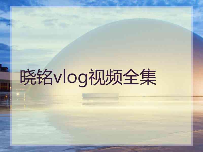 晓铭vlog视频全集