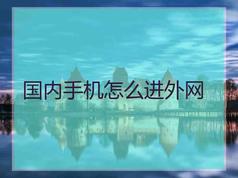 国内手机怎么进外网