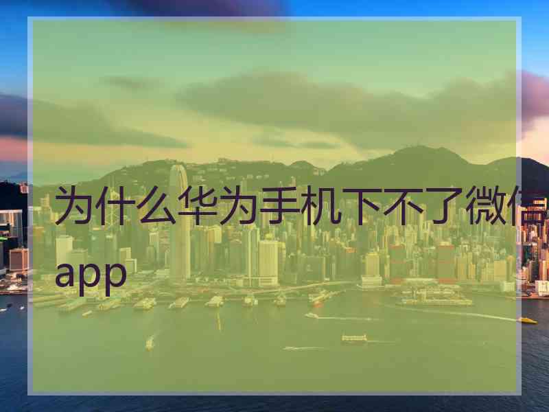 为什么华为手机下不了微信app