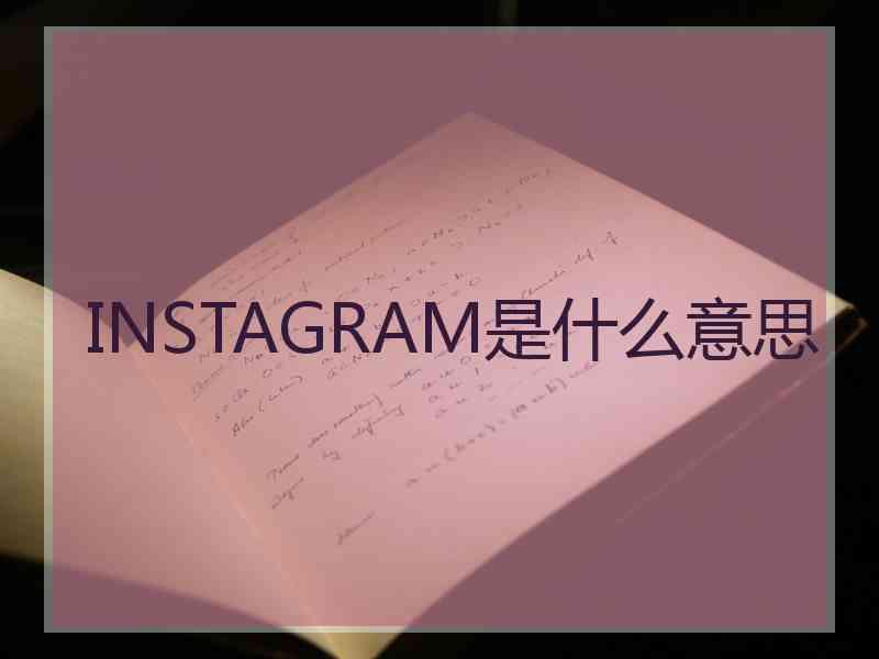 INSTAGRAM是什么意思