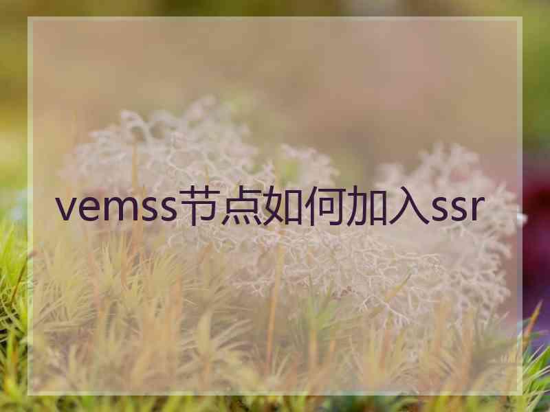 vemss节点如何加入ssr