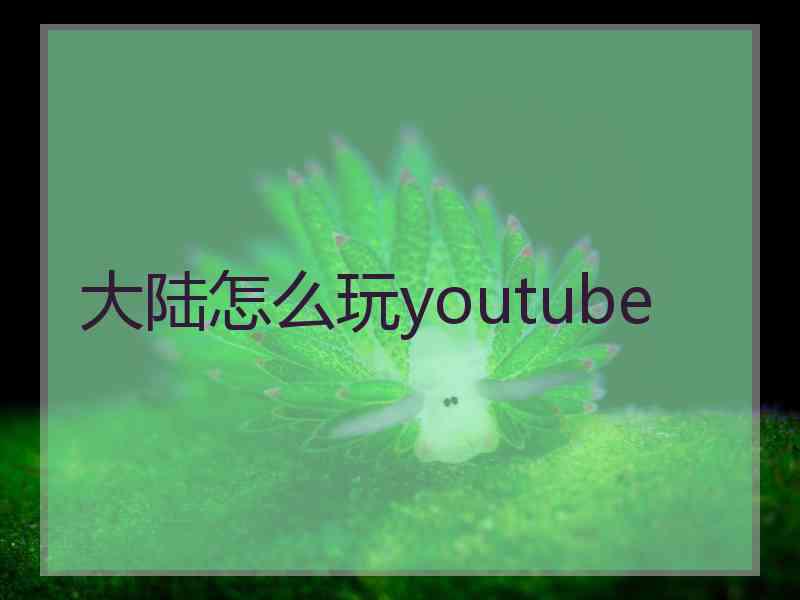 大陆怎么玩youtube