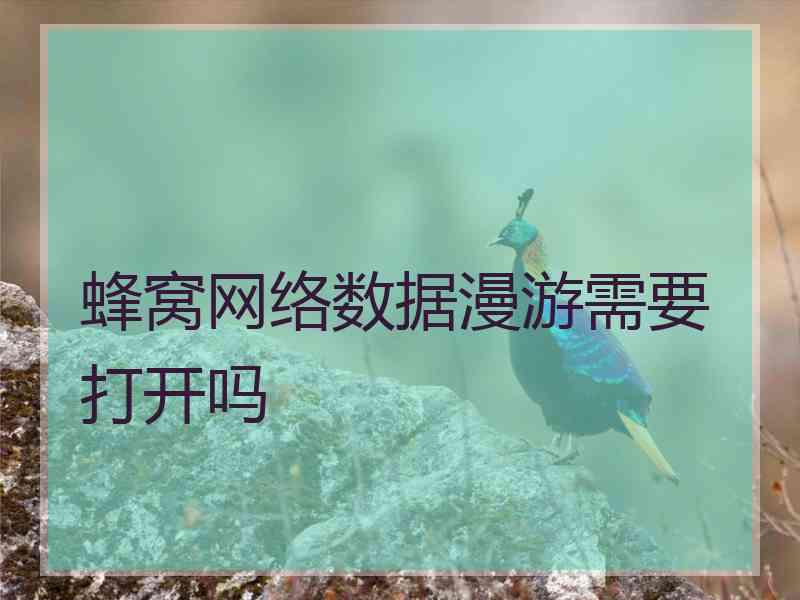 蜂窝网络数据漫游需要打开吗