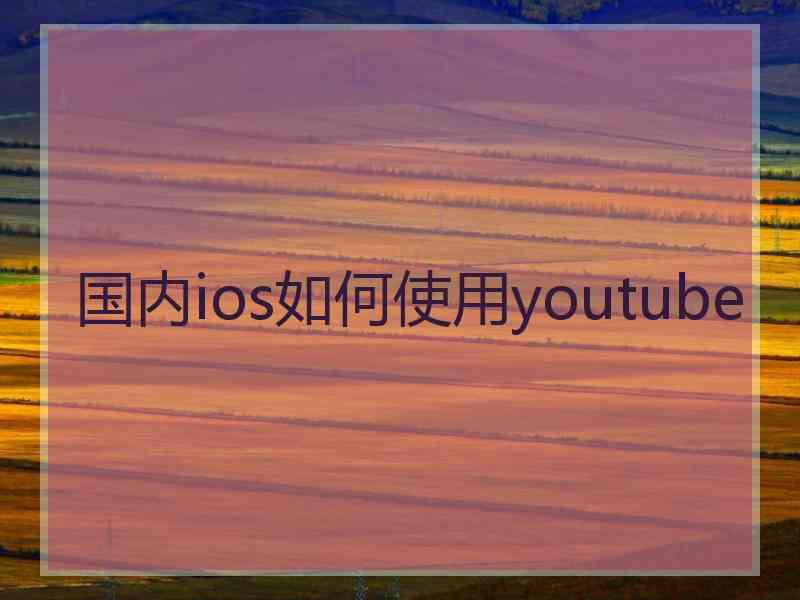 国内ios如何使用youtube