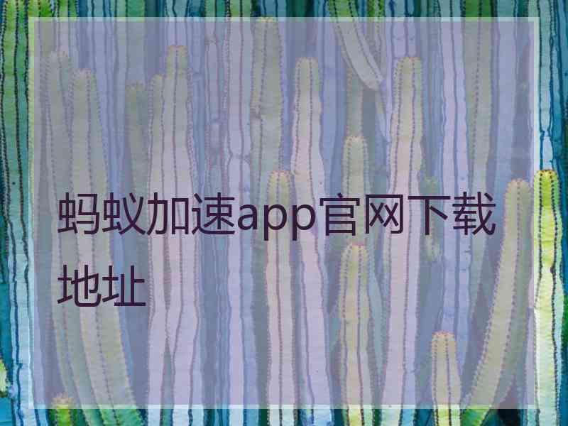 蚂蚁加速app官网下载地址