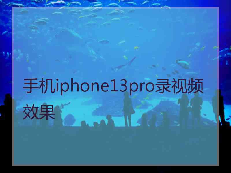 手机iphone13pro录视频效果