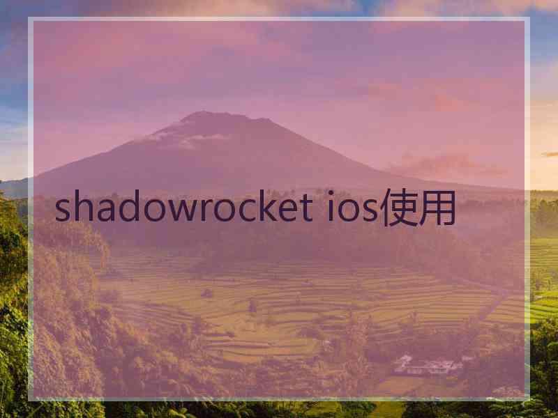 shadowrocket ios使用