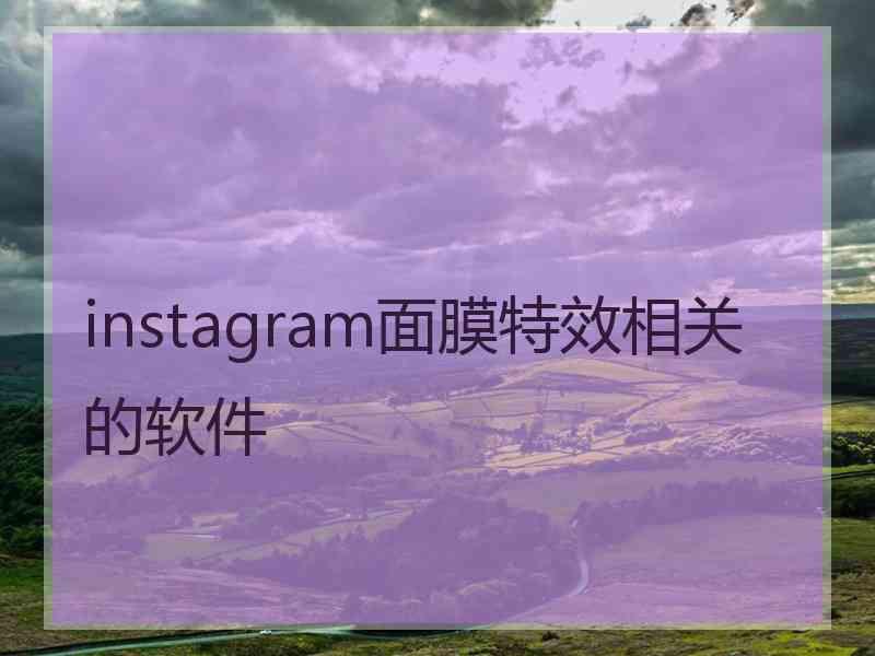 instagram面膜特效相关的软件