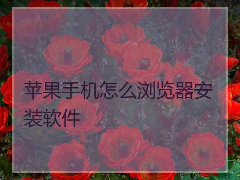 苹果手机怎么浏览器安装软件