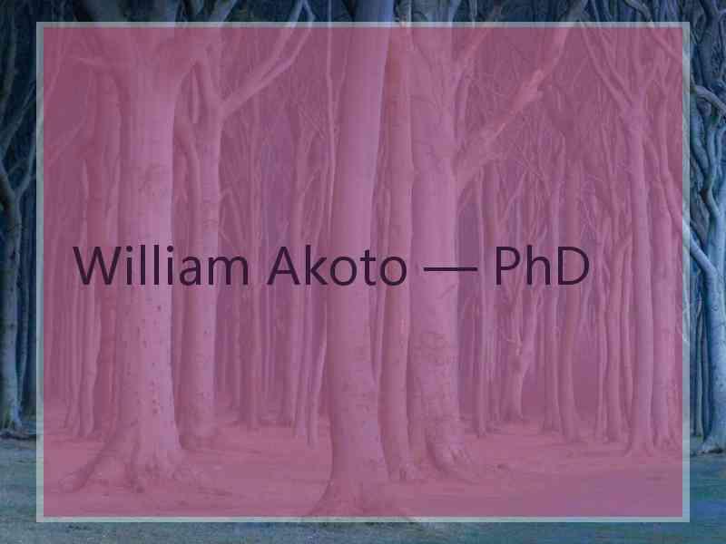 William Akoto — PhD