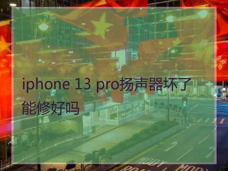 iphone 13 pro扬声器坏了能修好吗