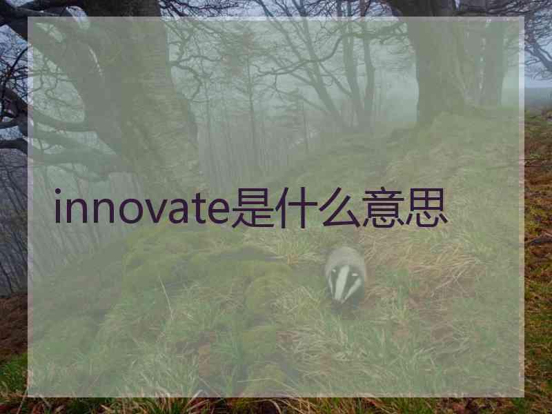 innovate是什么意思