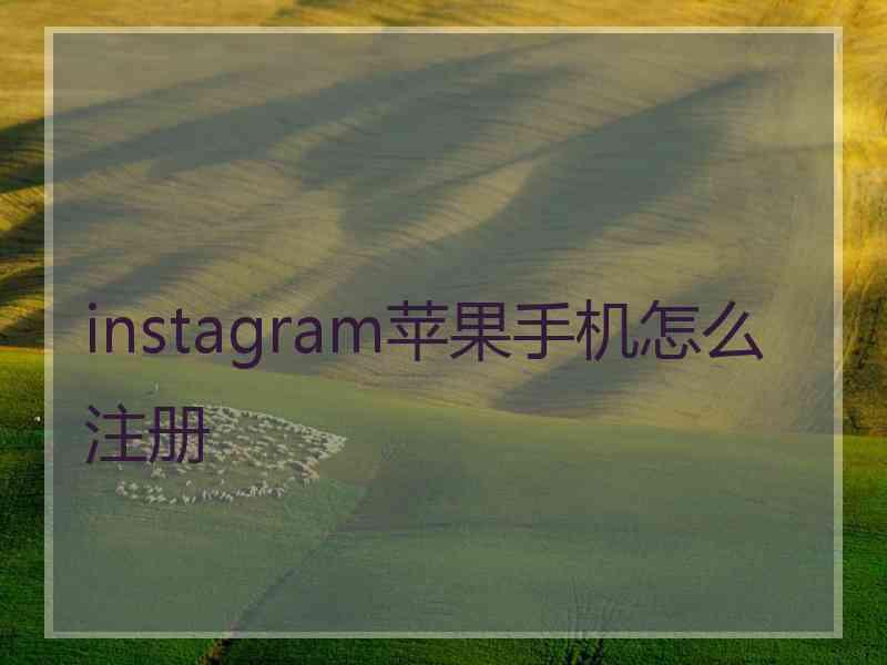 instagram苹果手机怎么注册