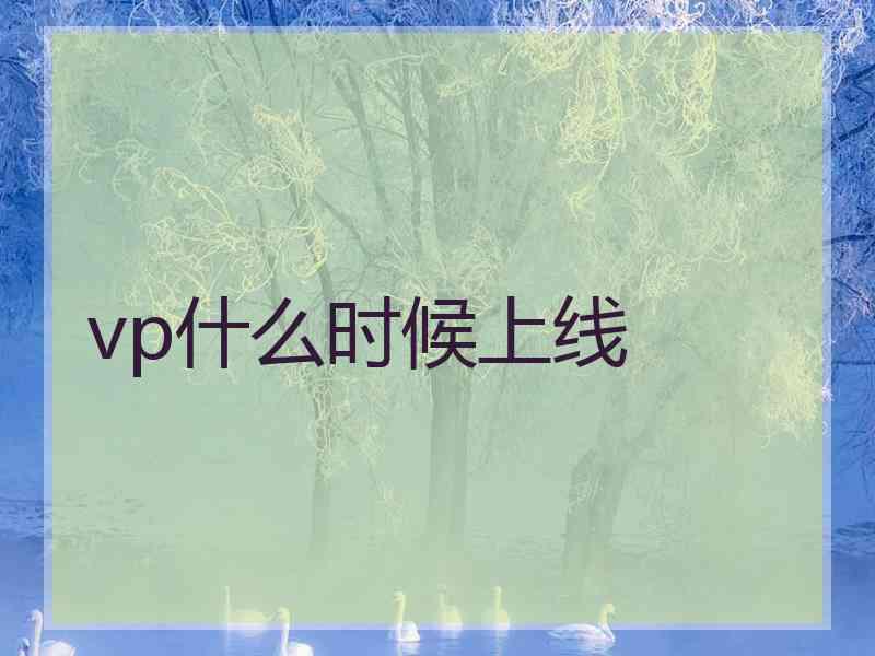 vp什么时候上线