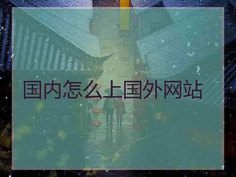 国内怎么上国外网站