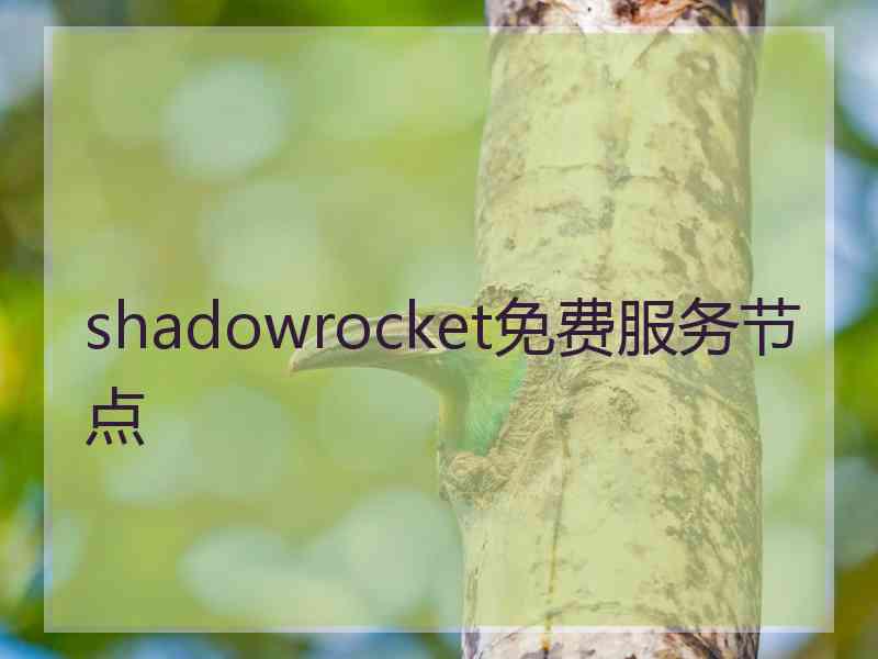 shadowrocket免费服务节点