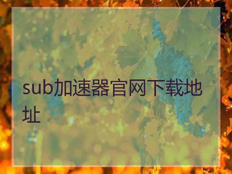 sub加速器官网下载地址