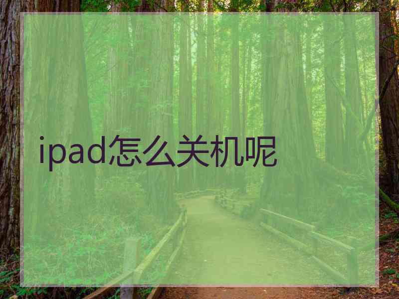 ipad怎么关机呢