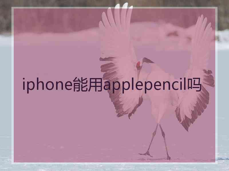 iphone能用applepencil吗