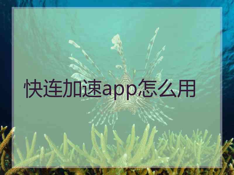 快连加速app怎么用