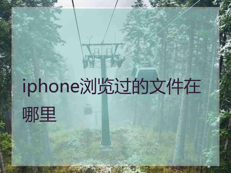 iphone浏览过的文件在哪里