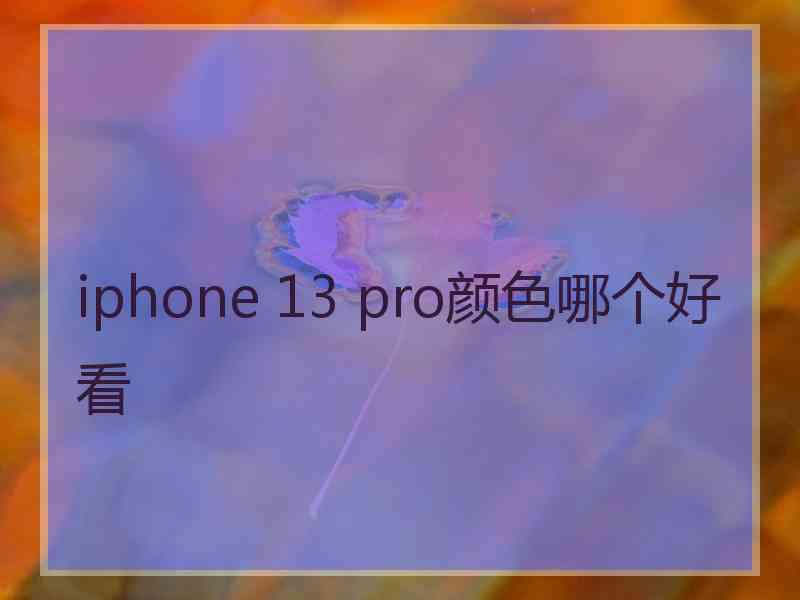 iphone 13 pro颜色哪个好看