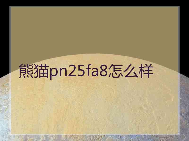 熊猫pn25fa8怎么样