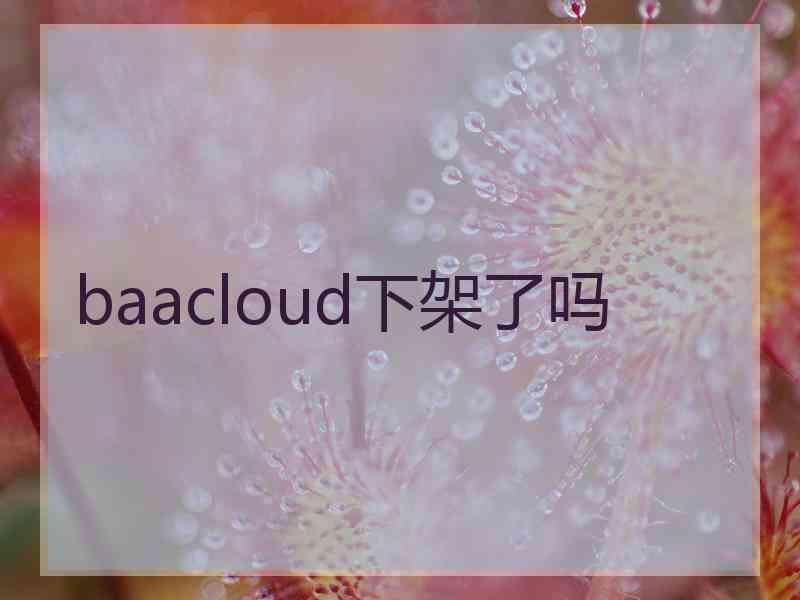 baacloud下架了吗